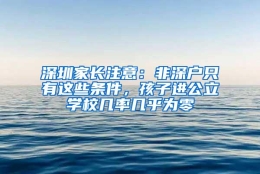 深圳家长注意：非深户只有这些条件，孩子进公立学校几率几乎为零