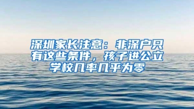 深圳家长注意：非深户只有这些条件，孩子进公立学校几率几乎为零