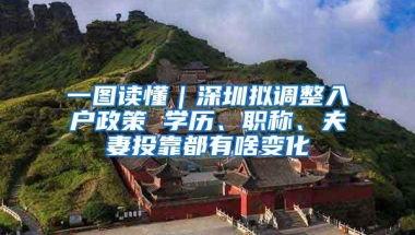 一图读懂｜深圳拟调整入户政策 学历、职称、夫妻投靠都有啥变化