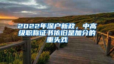 2022年深户新政，中高级职称证书依旧是加分的重头戏