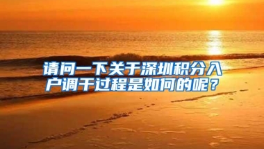 请问一下关于深圳积分入户调干过程是如何的呢？