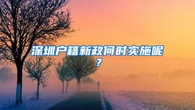 深圳户籍新政何时实施呢？
