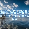 2022年广西(梧州万秀区)招募高校毕业生到基层从事“三支一扶”计划5人公告