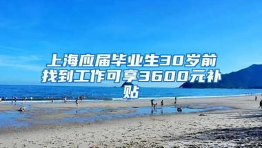 上海应届毕业生30岁前找到工作可享3600元补贴