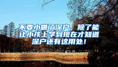 不要小瞧了深户，除了能让小孩上学到现在才知道深户还有这用处！