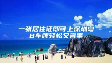 一张居住证即可上深圳粤B车牌轻松又省事