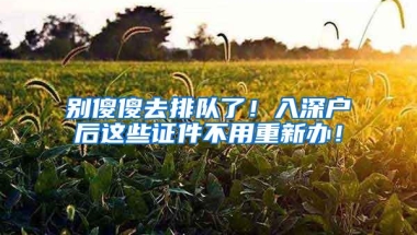 别傻傻去排队了！入深户后这些证件不用重新办！