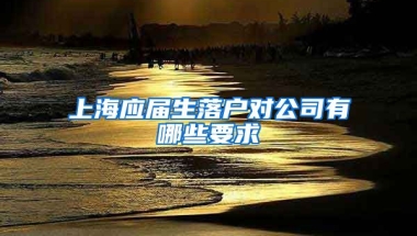 上海应届生落户对公司有哪些要求