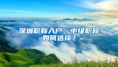深圳职称入户，中级职称如何选择？