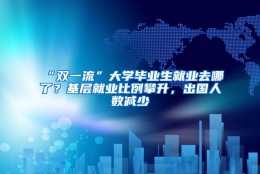 “双一流”大学毕业生就业去哪了？基层就业比例攀升，出国人数减少