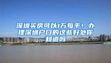 深圳买房可以1万每平！办理深圳户口的这些好处你知道吗