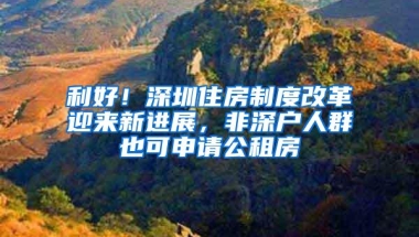 利好！深圳住房制度改革迎来新进展，非深户人群也可申请公租房