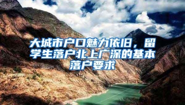 大城市户口魅力依旧，留学生落户北上广深的基本落户要求