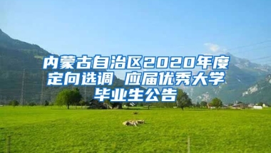 内蒙古自治区2020年度定向选调 应届优秀大学毕业生公告