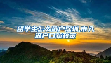 留学生怎么落户深圳,市入深户口新政策