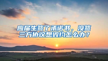 应届生签了承诺书，没签三方协议想毁约怎么办？