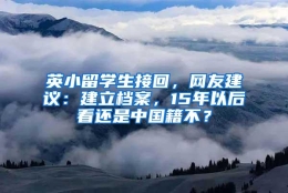 英小留学生接回，网友建议：建立档案，15年以后看还是中国籍不？