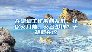 在深圳工作的朋友们，社保交几档，交多少钱？干货都在这