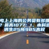 考上上海的公务员有多难？最高1077：1，本科选调生25所985高校