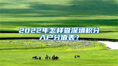 2022年怎样查深圳积分入户分值表？