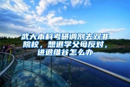 武大本科考研调剂去双非院校，想退学父母反对，进退维谷怎么办