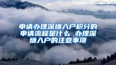 申请办理深圳入户积分的申请流程是什么 办理深圳入户的注意事项