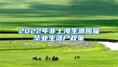 2022年非上海生源应届毕业生落户政策
