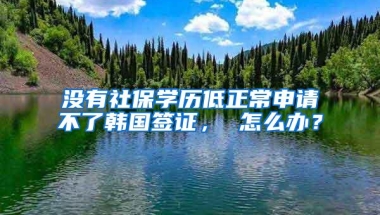 没有社保学历低正常申请不了韩国签证， 怎么办？