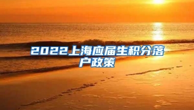 2022上海应届生积分落户政策