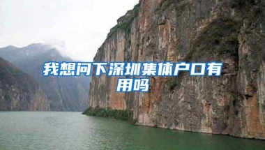 我想问下深圳集体户口有用吗
