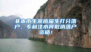 非本市生源应届生打分落户，专利注水将取消落户资格！