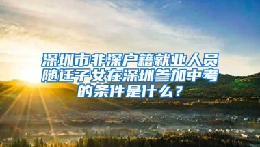深圳市非深户籍就业人员随迁子女在深圳参加中考的条件是什么？