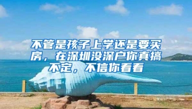 不管是孩子上学还是要买房，在深圳没深户你真搞不定，不信你看看