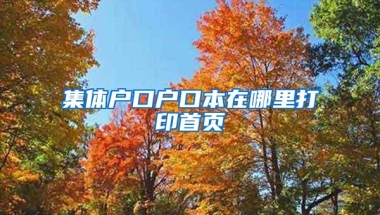 集体户口户口本在哪里打印首页