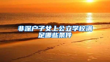 非深户子女上公立学校满足哪些条件