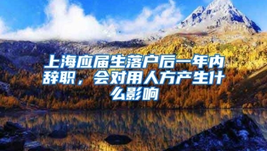 上海应届生落户后一年内辞职，会对用人方产生什么影响