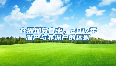 在深圳教育中，2017年深户与非深户的区别