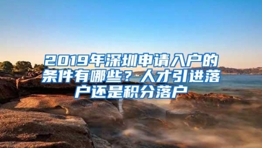 2019年深圳申请入户的条件有哪些？人才引进落户还是积分落户