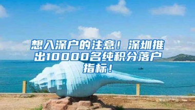 想入深户的注意！深圳推出10000名纯积分落户指标！