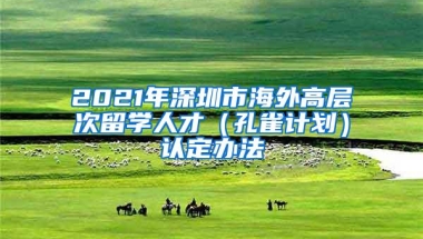2021年深圳市海外高层次留学人才（孔雀计划）认定办法