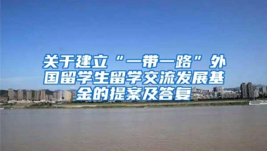 关于建立“一带一路”外国留学生留学交流发展基金的提案及答复