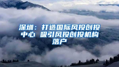 深圳：打造国际风投创投中心 吸引风投创投机构落户