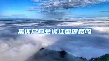 集体户口会被迁回原籍吗