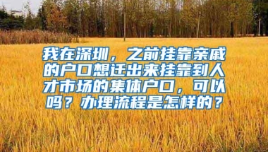 我在深圳，之前挂靠亲戚的户口想迁出来挂靠到人才市场的集体户口，可以吗？办理流程是怎样的？