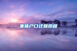 集体户口迁回原籍