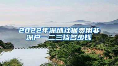 2022年深圳社保费用非深户一二三档多少钱