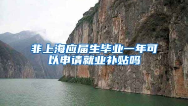 非上海应届生毕业一年可以申请就业补贴吗