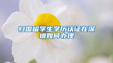 归国留学生学历认证在深圳如何办理