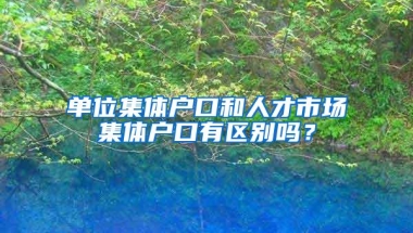 单位集体户口和人才市场集体户口有区别吗？
