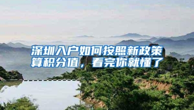 深圳入户如何按照新政策算积分值，看完你就懂了